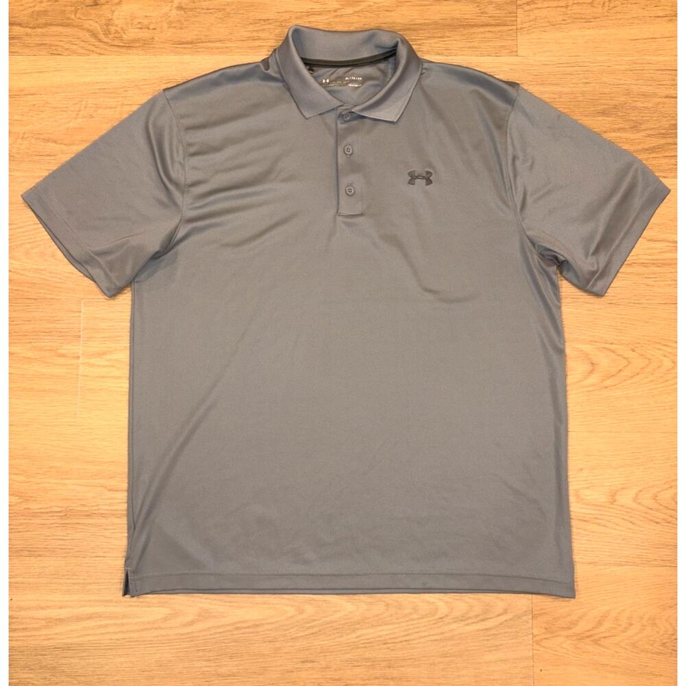 Under Armour loose heatgear gray polo mens size XL